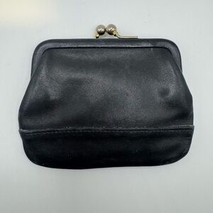 Vintage Coach Black Leather Coin Purse